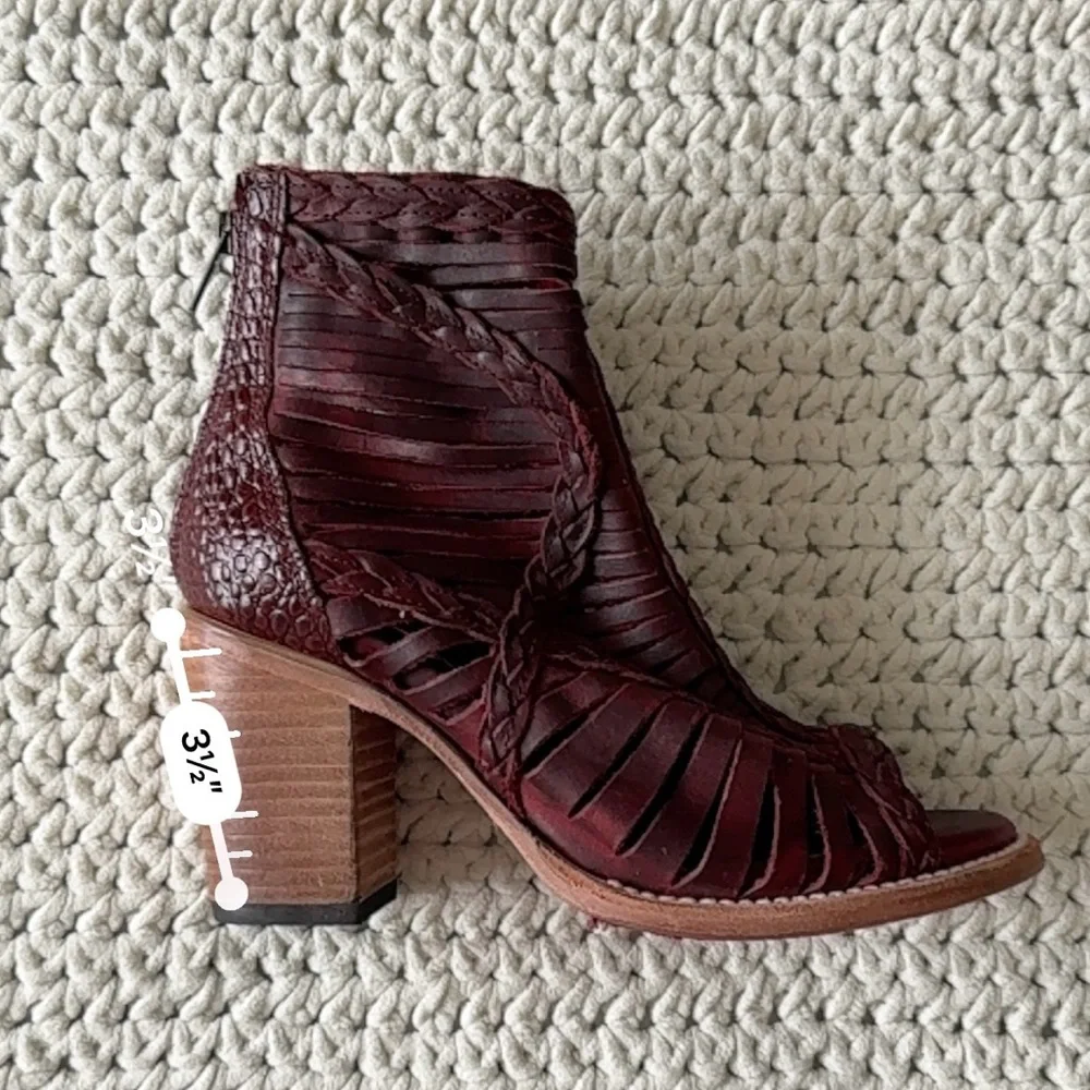 Freebird by Steven Burgundy Cutout Ankle Boots - Picture 7 of 7